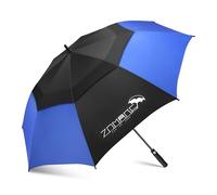 ZOMAKE Regenschirm Groß Sturmfest,XXL Großer Golf Umbrella Sturmfest Automatik,Schirm Windfest Schwarz für 2 Personen,Golfschirm Stabil für Herren Damen Familie(Schwarz&Dunkelblau)