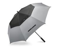 ZOMAKE Regenschirm Groß Sturmfest,XXL Großer Golf Umbrella Sturmfester Automatik,Schirm Windfest Schwarz,Golfschirm Stabil für Herren Damen 2 Personen(Schwarz-Grau)