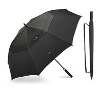 ZOMAKE Regenschirm Groß Sturmfest,XXL Großer Golf Umbrella Sturmfester Automatik,Schirm Windfest Schwarz,Golfschirm Stabil für Herren Damen 2 Personen(Schwarz)