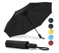 ZOMAKE Regenschirm Sturmfest Taschenschirm Automatik,Regenschirm Klein Leicht Stabil,Kleiner Schirm Windfest 8 Rippen,106 cm(Schwarz)