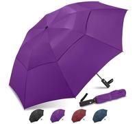 ZOMAKE Regenschirm Sturmfest Taschenschirm Groß,54 Inch Golfschirm Sturmfest Leicht,Großer Taschenschirm Stabil mit Doppelkappe für Herren Damen Kinder(Lila 3-fach)