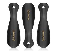 ZOMAKE Schuhlöffel Klein,Kleiner Schuhanzieher Metall,Mini Reise Schulöffel Kurz 19cm(3er Schwarz)