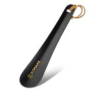 ZOMAKE Schuhlöffel kurz 19 cm aus Edelstahl, Schuhanzieher klein, Schwarz | Stabiler kleiner Metall-Schuhlöffel mit Schlaufe, langlebig, handlich, Small Shoe Horn für Damen, Herren, Kinder, auf Reisen