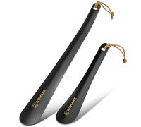 ZOMAKE Schuhlöffel Lang 30cm,Langer Schuhanzieher Metall,Klein Schulöffel Schwarz Stabil Kinder 19cm(2er Schwarz)