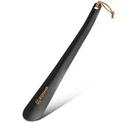 ZOMAKE Schuhlöffel Lang 30cm Schuhanzieher Lang Metall,Langer Schulöffel Edelstahl Stabil(1er Schwarz B)