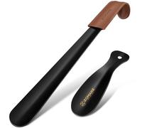 ZOMAKE Schuhlöffel lang 42 cm, Schuhlöffel klein 19 cm, Metall, 2er Schwarz | Robustes Schuhanzieher-Set aus Edelstahl, langlebig, ohne Bücken, für Senioren, Kinder, Damen und Herren, Alltag, Reise