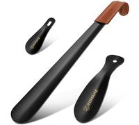 ZOMAKE Schuhlöffel lang 42 cm, Schuhlöffel klein 19 cm, Metall, 3er Schwarz