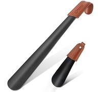 ZOMAKE Schuhlöffel Lang 42cm,Langer Schuhanzieher Metall,Klein Schulöffel Schwarz Stabil Kinder 17cm(2er Schwarz B)