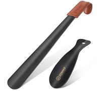 ZOMAKE Schuhlöffel Lang 42cm,Langer Schuhanzieher Metall,Klein Schulöffel Schwarz Stabil Kinder 19cm(2er Schwarz A)