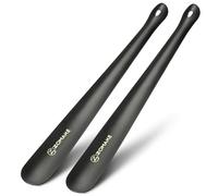 ZOMAKE Schuhlöffel Lang 42cm Schuhanzieher Lang Metall,Lange Schwarz Schulöffel Stabil(2er Schwarz B)