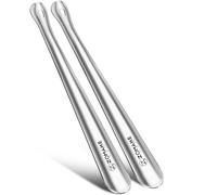 ZOMAKE Schuhlöffel Lang 42cm Schuhanzieher Lang Metall,Langer Schulöffel Edelstahl Stabil(2er Silber B)