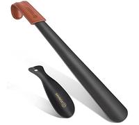 ZOMAKE Schuhlöffel Lang 58cm Schuhanzieher Langer Metall,Schulöffel Schwarz Extra Lange Gross,Klein Shoe Horn Stabil Kinder 58cm 19cm(2er Schwarz)