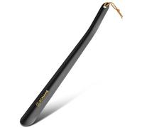 ZOMAKE Schuhlöffel Metall Lang,Schuhanzieher Langer Edelstahl Stabil 42cm | Schuhlöffel Lang Edelstahl,Shoe Horn Long Lange Schulöffel für Senioren Herren Damen Kinder mit Aufhängeband,Schwarz