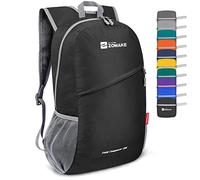 ZOMAKE Ultraleicht Faltbarer Rucksack 20L,Kleiner Rucksäcke Wasserdicht Wanderrucksack Packable Backpack für Damen Herren Outdoor Wandern(Schwarz)