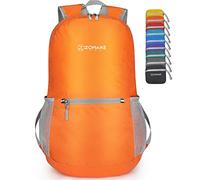 ZOMAKE Ultraleicht Faltbarer Rucksack Packbare Backpacks 20L,Kleiner Faltbar Rucksäcke Wanderrucksack Wasserdicht für Damen Herren Outdoor Wandern(Orange)