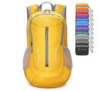 ZOMAKE Ultraleicht Faltbarer Rucksack Packbare Backpacks 25L,Kleiner Faltbar Wanderrucksack Wasserdicht für Damen Herren Outdoor Wandern(Gelb)