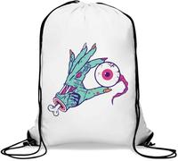 Zombie Hand Frankenstein No Problem Heh Heh Gym Sack Casual Drawstring Bag White