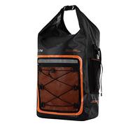 ZONE3 30L Open Water Dry Bag Tech Rucksack, wasserdicht, verschweißte Nähte und Faltdichtung für Schwimmen, Bootfahren, Kajakfahren, Schwarz mit Orange, Trockentasche