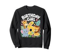 Zoo Tiere Sechster Geburtstag Mädchen Sweatshirt
