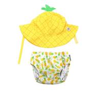 Zoocchini Sonnenschutz-Set für Kinder - Badeanzug + Hut Ananas UPF 50+ S - 2 Stück