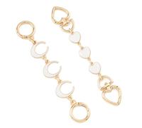 ZOOEASS Taschenverlängerung, Kette, Geldbörsenriemenverlängerung für Crossbody-Taschen, Charms, Damen, Geldbörsenriemen, Ersatzhandtaschen-Dekoration, Zubehör (Herz Mond (Weiß))