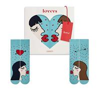 ZOOKSY - Lustige Socken für Verliebte (2 PAAR) I LGBT Motivsocken I Coole Liebe Motiv I LGBTQ I Schwarzhaarige Frau, Braunhaarige Frau 36-40/36-40