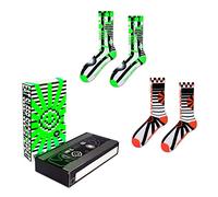 ZOOKSY Socken Bunt mit Coole Lustige Motiv VHS Equality & Peace 36-40 | 2 Paar Fluoreszierende Socken im Dunkeln Leuchten für Damen und Herren Unisex, Geschenkideen