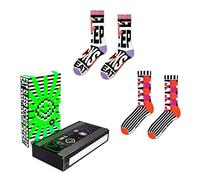 ZOOKSY Socken Bunt mit Coole Lustige Motiv VHS Love & Respect 36-40 | 2 Paar Fluoreszierende Socken im Dunkeln Leuchten für Damen und Herren Unisex, Geschenkideen