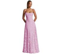 ZOOYYUE Elegante Kleider Damen,Damen Floral Spaghettiträgern Abendkleider Lang Formelle Brautjungfernkleider Ballkleider A Linie Für Hochzeit Mauve 32