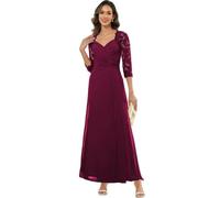 ZOOYYUE Kleid Für Brautmutter,Damen Chiffon Lang Brautmutterkleider Für Hochzeit Formelles Abendkleid Mit Ärmeln Kleider Für Die Brautmutter Hochzeitsgastkleid Wüstenrose 46