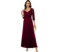 ZOOYYUE Kleid Für Brautmutter,Damen Chiffon Lang Brautmutterkleider Für Hochzeit Formelles Abendkleid Mit Ärmeln Kleider Für Die Brautmutter Hochzeitsgastkleid Burgund 50
