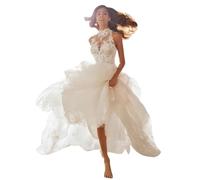 ZOOYYUE Wedding Dress for Bride,Damen Spitze Brautkleider Lang Hochzeitskleider Gast Boho Braut Standesamtkleider Elfenbein 36