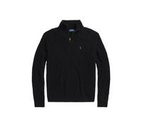 Zopfmusterpullover mit Reißverschluss L Black