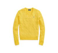 Zopfmusterpullover mit V-Ausschnitt L Yellow
