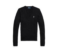 Zopfmusterpullover mit V-Ausschnitt XS Black