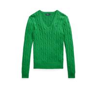 Zopfmusterpullover mit V-Ausschnitt XXL Green