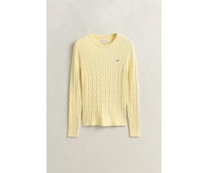 Zopfstrick Rundhalspullover Beige M