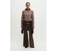 Zopfstrickpullover relaxed braun S