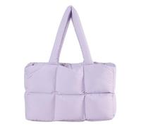 ZoraYorce Damen Stepp-Umhängetasche in Einfarbiger Quilt-Optik, Ästhetische Puffige Tragetasche mit Großem Fassungsvermögen, Weiche Wolken-Tote, Trendige Pendler-Tasche