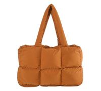 ZoraYorce Damen Stepp-Umhängetasche in Einfarbiger Quilt-Optik, Ästhetische Puffige Tragetasche mit Großem Fassungsvermögen, Weiche Wolken-Tote, Trendige Pendler-Tasche