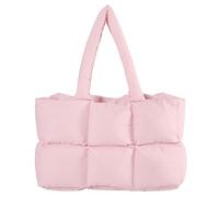 ZoraYorce Damen Stepp-Umhängetasche in Einfarbiger Quilt-Optik, Ästhetische Puffige Tragetasche mit Großem Fassungsvermögen, Weiche Wolken-Tote, Trendige Pendler-Tasche