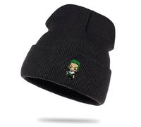 Zoro Icon - Wollmütze Straw Wintermütze Rollmütze Hat Beanie Mütze Seemannsmütze Unisex Piece, Farbe:Schwarz