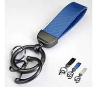 ZORTAXKFV Auto Schlüsselanhänger für BMW 5er E28 E34 E39 E60 E61 F07 F10 F11 G30 G31 2000-2023 2024 Anti Verlust D Ring Mode Schlüsselanhänger Für Männer Frauen, B/Blue