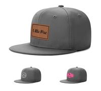 ZOTIMEF Personalisiertes Baby-Baseballkappe - Individueller Name Lederflicken Trucker-Mütze - Verstellbarer Snapback für Säugling, Kind, Erwachsener Grau Kein Netz