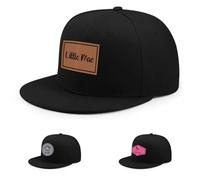 ZOTIMEF Personalisiertes Baby-Baseballkappe - Individueller Name Lederflicken Trucker-Mütze - Verstellbarer Snapback für Säugling, Kind, Erwachsener Schwarz Kein Netz