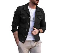 ZouoYYii Herren Jeansjacke Slim Fit Jeans Jacken Taschenjacke Mantel Herren Hübscher Frühling Herbst Schwarz Weiß Mantel