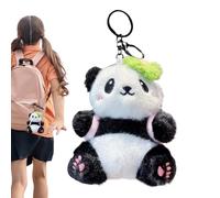 Zqkimzi Panda Plush Keychains, Cute Animal Charm, Adorable Lightweight Plush Toy, Portable Pendant, Collectible Backpack Accessories, Ideal for Students Teens Children, 11x9cm