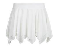 ZQUZEMS Kurzer Rock Asymmetrischer A-Linie Plissee Mini Rock Niedrige Taille Fairycore Süße Kurze Röcke-Weiss-L