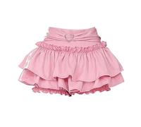 ZQUZEMS Kurzer Rock Kawaii Mini Rock Frau Sommer Lolita Hohe Taille Süßer Rock Mädchen Kurzer Rock-Rosa-M