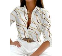 ZQUZEMS Women's Hawaiian Shirt Langarm -Tops Single Breasted Shirts 3D Printed Vintage Bluses-B25SLCZ12913479-Xl